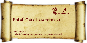 Mahács Laurencia névjegykártya